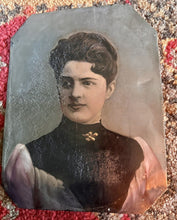 Load image into Gallery viewer, RARE Full Plate Painted Tintype FIRST LADY Frances Cleveland Wife of President