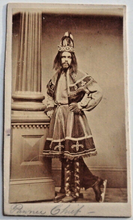Load image into Gallery viewer, 1860s Masquerade Party - Native American on Ice Skates! Dated CDV Photo