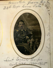 Load image into Gallery viewer, Large Leather Album with Civil War Soldiers ID'd 1860s CDV Tintype Photo