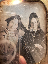 Load image into Gallery viewer, 1840s Pretty Women Long Bottle Curls Great Pose Sealed 1/6 Daguerreotype Photo