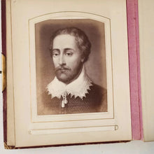 Load image into Gallery viewer, Antique Leather Photo Album with Images of Famous Writers Poets Artists 1800s