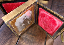 Load image into Gallery viewer, Double 1/6 Daguerreotypes Little Girls, Sisters, MOP Case Collins Massachusetts