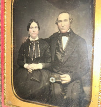 Load image into Gallery viewer, Half Plate Daguerreotype Affectionate Man & Woman / Husband & Wife Leather Case