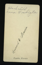 Load image into Gallery viewer, Antique CDV Photo ID'd Black African American Girl from TOPEKA KANSAS
