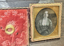 Load image into Gallery viewer, 1/6 Daguerreotype Photo Pretty Victorian Woman Gold Jewelry Lock f Memorial Hair