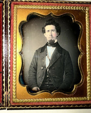 Load image into Gallery viewer, Handsome Man Wild Hair & Goatee Beard 1850s 1/6 Daguerreotype in Full Case