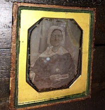 Load image into Gallery viewer, early 1840s daguerreotype Photo Woman wearing Glasses holding book scovills