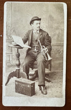 Load image into Gallery viewer, Rare 1870s Sideshow Musician Performer & Photographer CDV by Pentz Circus