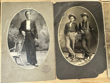 Load image into Gallery viewer, TEXAS Photographers Cabinet Card Lot Texas Rangers or Relatives?