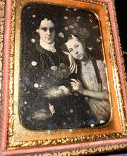 Load image into Gallery viewer, Daguerreotype Mother & Daughter Great Affectionate Pose Missouri Estate 1850s