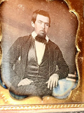 Load image into Gallery viewer, 1/6 Tinted Daguerreotype Handsome Man ID'd Philadelphia Photographer