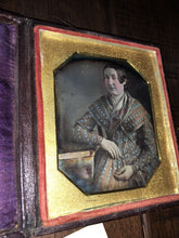 Load image into Gallery viewer, 1840s Daguerreotype Mathew Brady Case ID'd Woman Amazing Tinted Dress