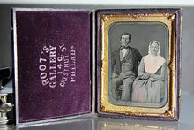 Load image into Gallery viewer, 1/4 Marcus A Root Daguerreotype Man & Wife - Leather Case Philadelphia Mennonite