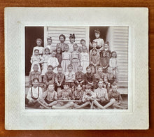 Load image into Gallery viewer, Antique Photo One Room Schoolhouse Early 1900s Barefoot Boys With Baseball Bat