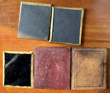 Load image into Gallery viewer, Lot of (4) 1/6 Ambrotype Photos Of Children Kids Tinted Toy Rocking Horse 1800s