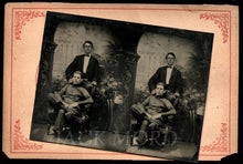 Load image into Gallery viewer, 2 Stereo Tintype Photo Men Sports & Victorian Fashion Rare Photography 1800s Lot