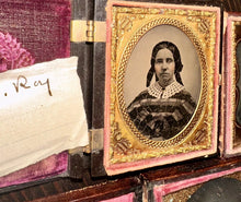 Load image into Gallery viewer, Lot of Antique Photo inc ID'd New Hampshire Girl 1840s Daguerreotype Union Case
