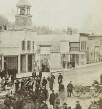 Load image into Gallery viewer, rare 1880s photo street scene republican political parade in rushford minnesota
