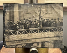 Load image into Gallery viewer, RARE 1860s Tintype LOEW BRIDGE Broadway / Fulton New York City History Antique