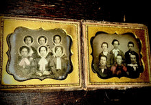 Load image into Gallery viewer, Beautiful Double Daguerreotype Young Men & Girlfriends -- Tinted Fireman Shirt?