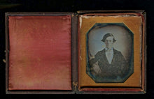 Load image into Gallery viewer, 1/6 1840s Daguerreotype ID'd HOVEY Man San Antonio Texas Estate Honeycomb Mat