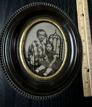 Load image into Gallery viewer, 1/4 PLATE Ambrotype ID'd Vermont Children Siblings In Thermoplastic Wall Frame