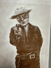 Load image into Gallery viewer, VERY RARE GOLD RUSH OWL SALOON ADVERTISING WITH MASKED OUTLAW AIMING GUN MINING