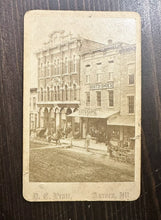 Load image into Gallery viewer, Outdoor Street View Aurora Illinois 1870s Signs Storefront CDV Photo