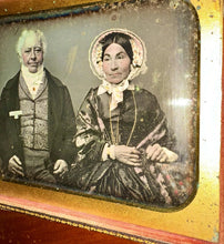 Load image into Gallery viewer, 6x4 Half Plate Daguerreotype Photo Older Distinguished Man & Wife, Tinted Bonnet