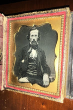 Load image into Gallery viewer, DASHING MAN WITH GOATEE 1/6 PLATE DAGUERREOTYPE PHOTO VELVET BOOK CSSE POET TYPE