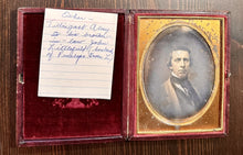 Load image into Gallery viewer, 1/4 Daguerreotype of ID'd Man Rhode Island 1850s Push Button Leather Case