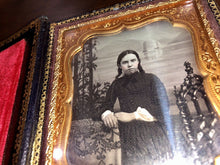 Load image into Gallery viewer, Double 1/6 Daguerreotypes Little Girls, Sisters, MOP Case Collins Massachusetts