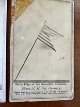 Load image into Gallery viewer, ID'd 1st NH Cavalry Civil War Soldier with Battle Flag Rare CDV Set 1860s Photos