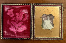 Load image into Gallery viewer, ID'd Baby Dag Dated 1858 Unusual Little Window Mat 1/6 Daguerreotype HEAVY!