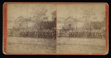 Load image into Gallery viewer, Rare Stereoview Wellsville New York Fireman Parade 1870s Photo 1800s VTG