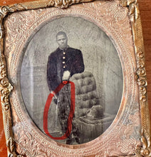Load image into Gallery viewer, Tintype African American Man in Uniform Occupational or Soldier Antique Photo