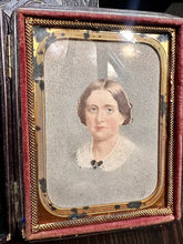 Load image into Gallery viewer, Painted Watercolor Portrait Philadelphia Woman 1850s Signed Possible ID Folk Art