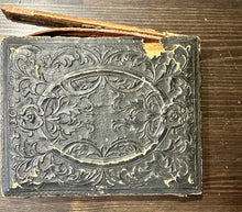 Load image into Gallery viewer, HALF PLATE Ambrotype Women At Tinted Table BOTH HOLDING PHOTOS PIP Rare