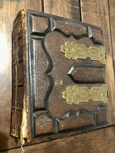 Load image into Gallery viewer, Empty 1860s Leather Photo Album Holds 50 CDVs or Tintype Photos
