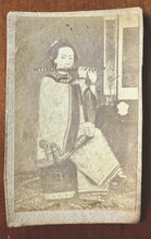 Load image into Gallery viewer, 1860S CDV ALBUMEN PHOTO LOTUS FOOT MUSICIAN WOMAN CHINA / CHINESE PHOTOGRAPHER