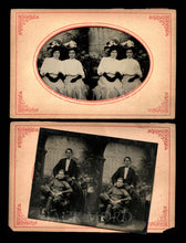 Load image into Gallery viewer, 2 Stereo Tintype Photo Men Sports & Victorian Fashion Rare Photography 1800s Lot