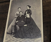 Load image into Gallery viewer, 1860s CDV Erie Pennsylvania Group, Woman in Mourning Dress - Civil War Tax Stamp