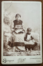 Load image into Gallery viewer, Sioux Indian Girls 1890s South Dakota Cabinet Card Photo