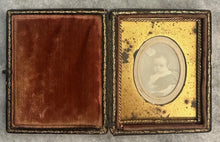Load image into Gallery viewer, Hidden Mother Daguerreotype Obscured Face Unusual 1/9 Plate Unusual Photo 1800s
