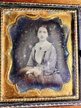 Load image into Gallery viewer, 1/6 Sealed Daguerreotype Photo Pretty Woman GREAT HAIR & Jewelry PB Case 1850s