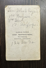 Load image into Gallery viewer, CDV PHOTO OF MAJOR GENERAL JOHN A. LOGAN FORT PICKERING TENNESSEE PHOTOGRAPHERS