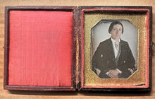 Load image into Gallery viewer, 1/6 Plate Daguerreotype Young Man Tinted - Paper Mat - Sealed?