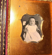 Load image into Gallery viewer, ID'd Baby Dag Dated 1858 Unusual Little Window Mat 1/6 Daguerreotype HEAVY!