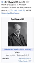 Load image into Gallery viewer, RARE Photo DAVID JAYNE HILL Diplomat Author University President SIGNED DATED