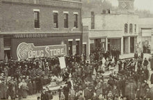 Load image into Gallery viewer, rare 1880s photo street scene republican political parade in rushford minnesota